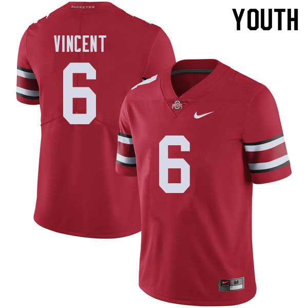 Ohio State Buckeyes #6 Taron Vincent Youth Football Jersey Red